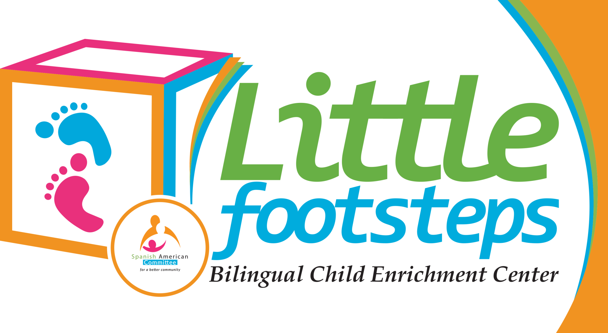 Little Footsteps bilingual child care center Logo for the Spanish American Committee's Little Footsteps bilingual child care center